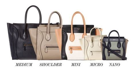 celine luggage tote size chart|Celine nano luggage shoulder bag.